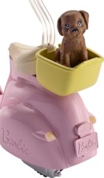 Barbie Scooter e Cagnolino, Moto con Cucciolo e Casco, Bambola non Inclusa, per Bambini 3 + Anni - immagine 3