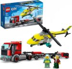 LEGO 60343 City Great Vehicles Trasportatore di Elicotteri di Salvataggio, Camion Giocattolo, Giochi per Bambini e Bambine dai 5 Anni, Idee Regalo