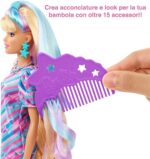 Barbie - Super Chioma Bambola con abito a stelle, capelli fantasia lunghi 21,6cm, abito, 15 accessori alla moda - 8 con effetto cambia colore, Giocattolo per Bambini 3+ Anni - immagine 4