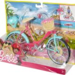 Barbie Bicicletta per Bambole con Casco e Accessori, Multicolore, Giocattolo per Bambini 3 + Anni,