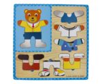 Orsetto puzzle in legno con vestiti