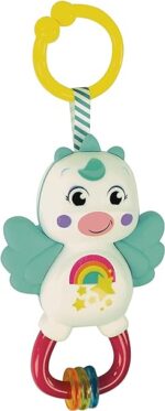 Clementoni- Little Unicorn Rattle-Sonaglio Neonato con Massaggiagengive, Giocattolo Bambini 3 Mesi, Rafforza Le capacità Motorie E Sensoriali-Made in Italy, Colore Multilingua - immagine 3