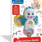 Clementoni- Little Unicorn Rattle-Sonaglio Neonato con Massaggiagengive, Giocattolo Bambini 3 Mesi, Rafforza Le capacità Motorie E Sensoriali-Made in Italy, Colore Multilingua