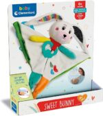 Clementoni- Sweet Bunny-Peluche, Doudou, Copertina Sicurezza Neonato, Coperta Allattamento, Giocattolo Bambini 0-36 Mesi-100% Lavabile, Multicolore