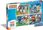 Clementoni Supercolor Sonic-4 12,16,20 e 24 Pezzi Bambini 3 Anni, Puzzle Cartoni Animati-Made In Italy, Multicolore