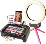 Clementoni- Crazy Chic-Make-up Studio-Trousse, Console con Trucchi Lavabili E Pennelli Professionali, Set Cosmetici Bambini 10 Anni, Colore Multilingua - immagine 3