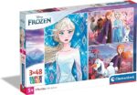 Clementoni Clementoni-25240-Supercolor Disney Frozen 2-3x48 pezzi, puzzle bambini, Multicolore
