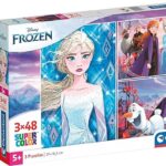 Clementoni Clementoni-25240-Supercolor Disney Frozen 2-3x48 pezzi, puzzle bambini, Multicolore