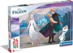 Clementoni- Disney Frozen 2 Supercolor Frozen-24 Pezzi Bambini 3 Anni, Puzzle Cartoni Animati-Made in Italy, Multicolore