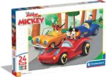 Clementoni- Puzzle Maxi Mickey Disney 24pzs Supercolor Mickey-24 Pezzi-Made in Italy, Bambini 3 Anni, Cartoni Animati, Topolino, Multicolore, Medium