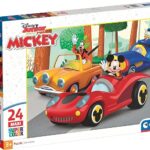 Clementoni- Puzzle Maxi Mickey Disney 24pzs Supercolor Mickey-24 Pezzi-Made in Italy, Bambini 3 Anni, Cartoni Animati, Topolino, Multicolore, Medium