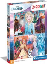 Clementoni-Clementoni-24759-Supercolor Disney Frozen 2-2x20 Pezzi, Puzzle Bambini, Multicolore