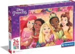 Clementoni- Disney Princess Supercolor Princess-24 Pezzi Bambini 3 Anni, Puzzle Cartoni Animati-Made in Italy, Multicolore