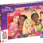 Clementoni- Disney Princess Supercolor Princess-24 Pezzi Bambini 3 Anni, Puzzle Cartoni Animati-Made in Italy, Multicolore