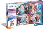 Clementoni 2 Supercolor Disney Frozen-4 12,16,20 e 24 Pezzi Bambini 3 Anni, Puzzle Cartoni Animati-Made In Italy, Multicolore