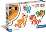 Clementoni Animals My First Puzzle-Animali del Bosco-3-6-9-12 Pezzi, Multicolore