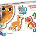 Clementoni Animals My First Puzzle-Animali del Bosco-3-6-9-12 Pezzi, Multicolore