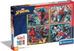 Clementoni Supercolor Marvel Spiderman-4 12,16,20 e 24 Pezzi Bambini 3 Anni, Cartoni Animati, Puzzle Supereroi-Made In Italy, Multicolore