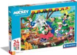 Clementoni Mickey Mouse Supercolor Disney and Friends-24 maxi pezzi-Made in Italy, puzzle bambini 3 anni+, Multicolore