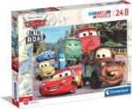 Clementoni Supercolor Disney Pixar Cars on the Road-24 Pezzi Bambini 3 Anni, Puzzle Cartoni Animati-Made In Italy, Multicolore