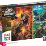 Clementoni - 25250 - Supercolor Puzzle - Jurassic World - 3 X 48 Pezzi, Puzzle Con Dinosauri, Per Bambini Dai 4 Anni In Su