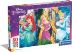 Clementoni Princess disney Supercolor Puzzle Maxi, Multicolore, 60 Pezzi