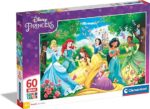 Clementoni Disney Princess Supercolor Princess-60 maxi pezzi-Made in Italy, puzzle bambini 4 anni+