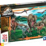 Clementoni- Jurassic World Supercolor World-104 Pezzi Bambini 4 Anni, Puzzle Cartoni Animati-Made in Italy, Multicolore