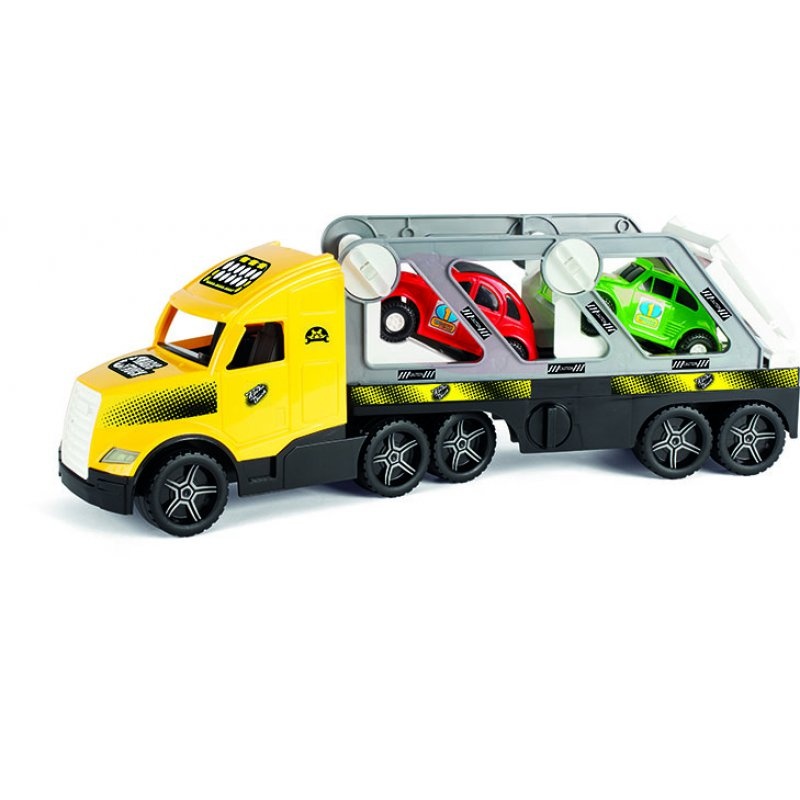 wader_autotransport_truck_met_twee_retro_autos_79_cm_geel_366291_1582979606 "Magic Truck Sport" Bisarca - immagine 1