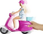 Barbie- Bambola Bionda con Scooter Rosa e Bianco Giocattolo per Bambini 3+ Anni - immagine 3