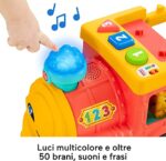 Fisher-Price - Little People Il Trenino dell'ABC Edizione Multilingue, a Spinta con Luci, Musica e Apprendimento Smart Stages, Giocattolo per Bambini 1+ Anni - immagine 2