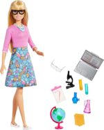 Barbie Bambola Insegnante con 10 Accessori tra cui Computer e Mappamondo Giocattolo per Bambini 3+ Anni - immagine 5
