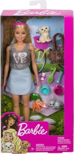 Barbie - Bambola con Cuccioli Giocattolo per bambini 3+ Anni