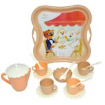Servizio da tè "Fashionable tea party" 16 elementi Tazzine Cucchiaini e Vassoio - immagine 2