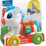 Clementoni- Baby Pony Sempre con Me Trainare Interattivo, Animale da Tirare, Gioco per La Motricità, Primi Passi, Imparare A Camminare, Bambini 6 Mesi-Made in Italy, Colore Italiano, 17776