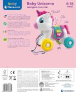 Clementoni Baby Unicorno Sempre con Me Trainare Interattivo Gioco per La Motricità Primi Passi Imparare A Camminare 6 Mesi - immagine 3