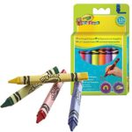 CRAYOLA Mini Kids, Maxi Pastelli a Cera Lavabili, Forma Triangolare Ideale per i Bambini, 16 Colori Assortiti, Età 12 Mesi, 52-016T