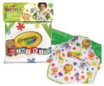 CRAYOLA Mini Kids Grembiulino a Maniche Lunghe per Proteggere i Vestiti, età 12 Mesi, Peso Fino a 17 kg, per Asilo Nido, Scuola dell'Infanzia, Scuola Materna e Tempo Libero, 81-3940