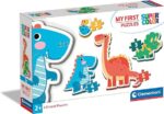 Clementoni- Supercolor My First Dinos-2,3,4,5 Pezzi Sagomato, Bambini 2 Anni, Puzzle Cartoni Animati-Made in Italy, Multicolore, 20834 - immagine 3
