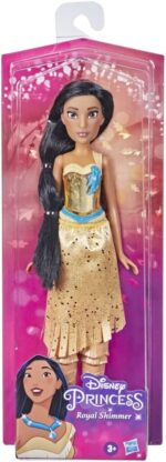 Disney Princess Royal Shimmer, bambola di Pocahontas, fashion doll con gonna e accessori, giocattolo per bambini dai 3 anni in su