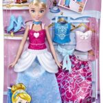 Disney Princess Snap Style Cenerentola Moda Bambola con Abiti a Scatto, Mix And Match Diversi Look, Giocattolo per Ragazze dai 3 Anni in su