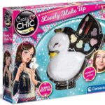 Clementoni- Crazy Chic-Lovely Cigno, Trousse, Cofanetto con Trucchi, Borsetta Make up, Set Cosmetici per Bambini 6 Anni+, Multicolore