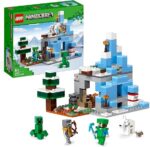 Lego Minecraft 21243 picchi congelati, giocattolo per bambini da 8 anni, con figurine Steve e Creep