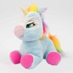 Giochi Preziosi Emotion Pets, Shiny Peluche Unicorno, Giochi Bambini 3 Anni +, Peluche Interattivo con Spazzola e 2 Fermagli Colorati Inclusi, Color Azzurro e Criniera e Coda Color Arcobaleno - immagine 2