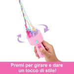 Barbie - Bambola Barbie Dreamotpia Chioma da Favola 2023, capelli fantasia con treccia e piega, extension arcobaleno, strumento per lo styling e accessori, Giocattoli per Bambini 3+ Anni - immagine 4