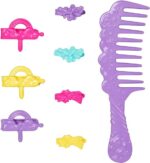 Barbie - Bambola Barbie Dreamotpia Chioma da Favola 2023, capelli fantasia con treccia e piega, extension arcobaleno, strumento per lo styling e accessori, Giocattoli per Bambini 3+ Anni - immagine 6