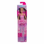 Barbie Ballerina bambola con corpetto decorato a fiori e tutù viola rimovibile braccia in posa da danza e scarpette da punta