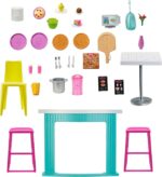 Barbie Set da gioco The Restaurant con oltre 30 accessori da cucina e 6 aree giochi il Ristorante - immagine 3