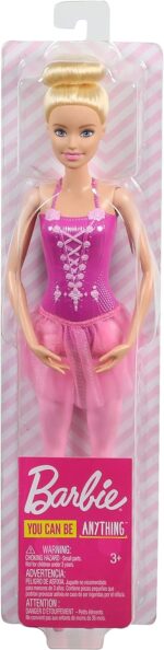 Barbie Ballerina bambola con corpetto decorato a fiori e tutù viola rimovibile braccia in posa da danza e scarpette da punta - immagine 5