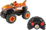 Hot Wheels Monster Trucks Tiger Shark RC radiocomandato in Scala 1:24 con trazione Integrale e penumatici Terrain Action per Tutti i Tipi di Terreno - immagine 3